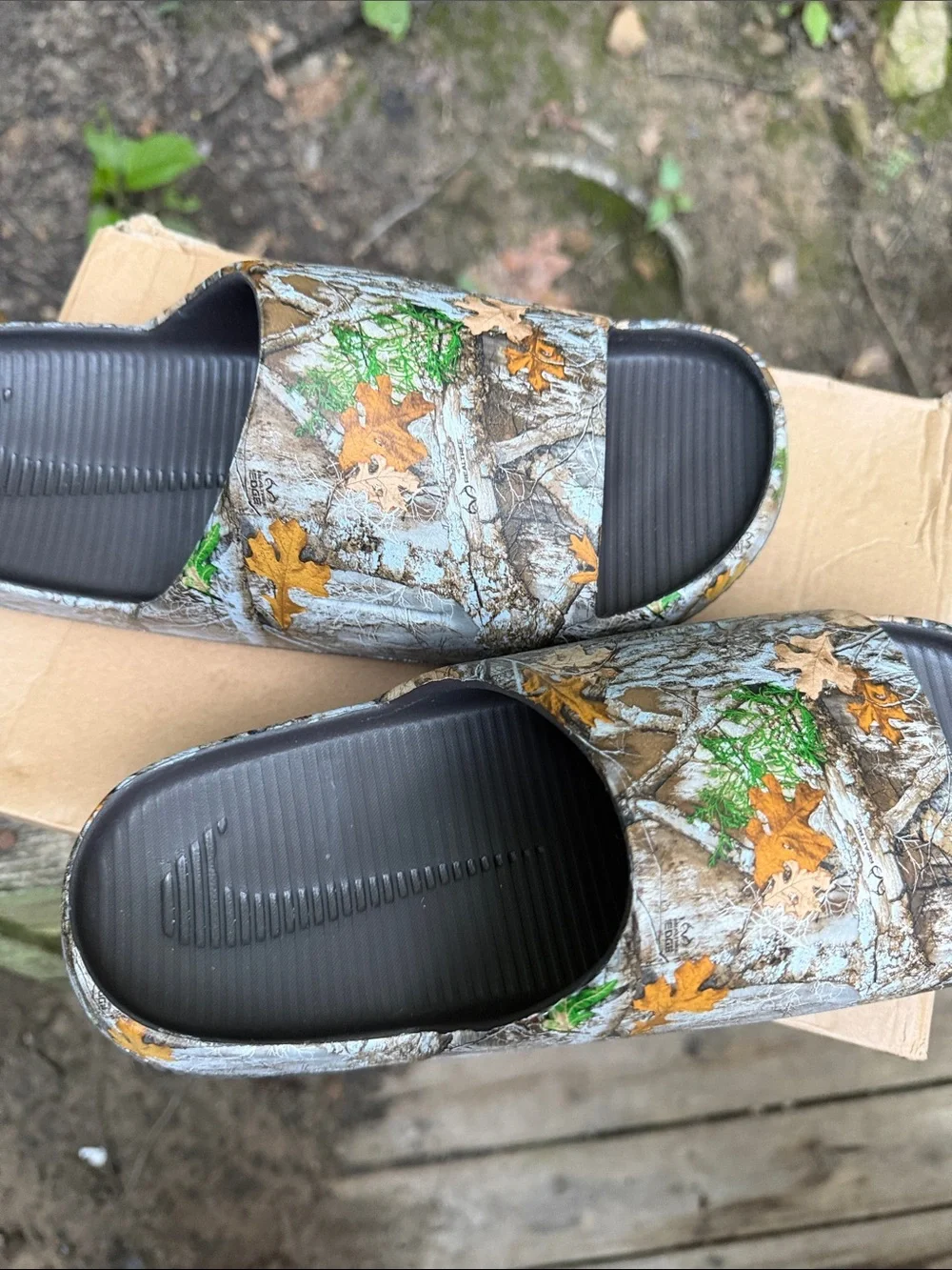 Nike Realtree Camo Slide Sandals in Black, Brown, Green